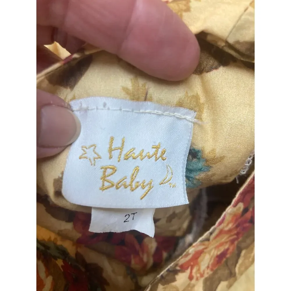 Haute Baby Vintage Floral Lace Yellow Red Teal Bubble Baby Girl T